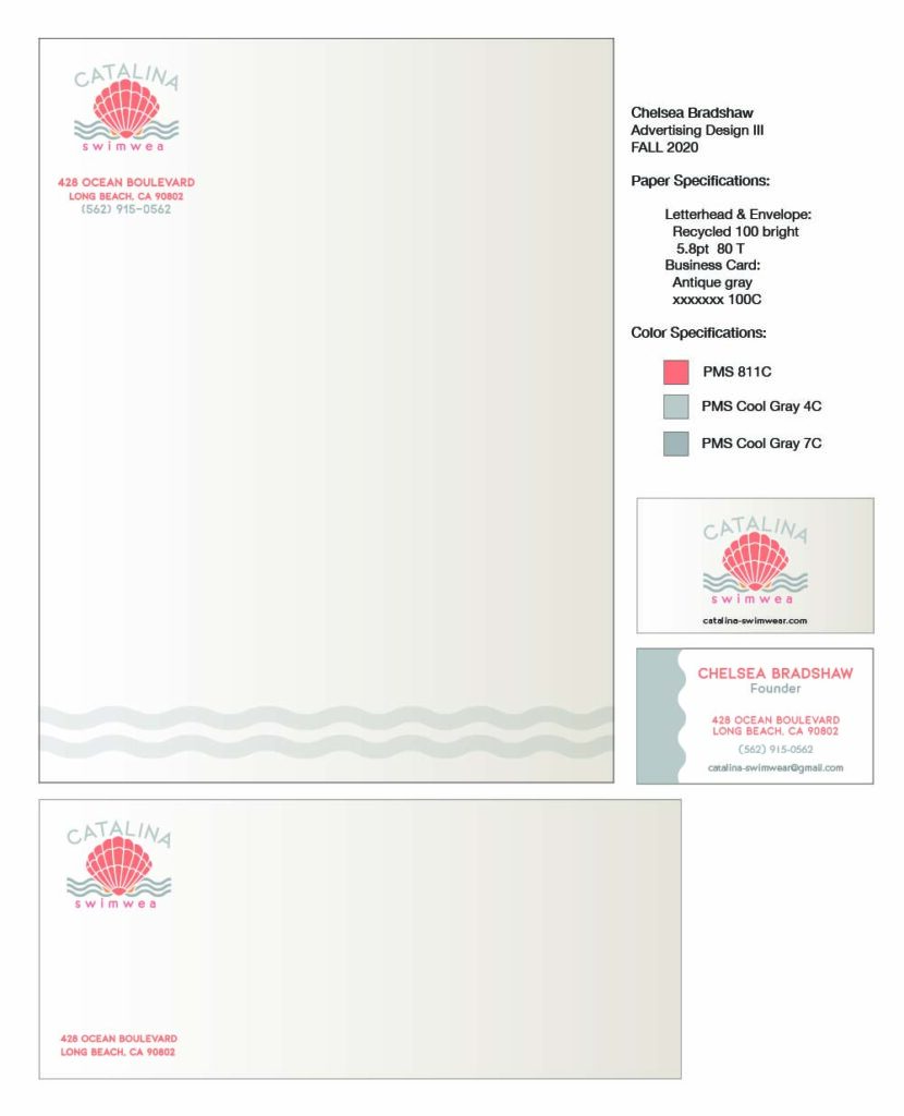 Catalina Swimwear, Stationery Package