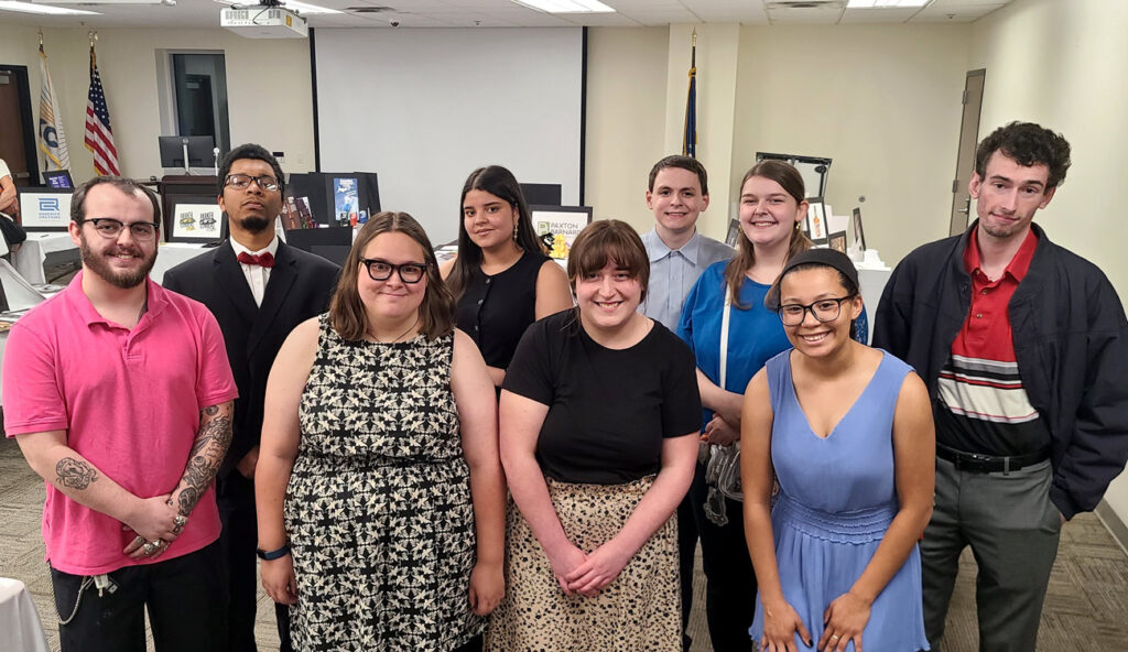 Students at their portfolio event