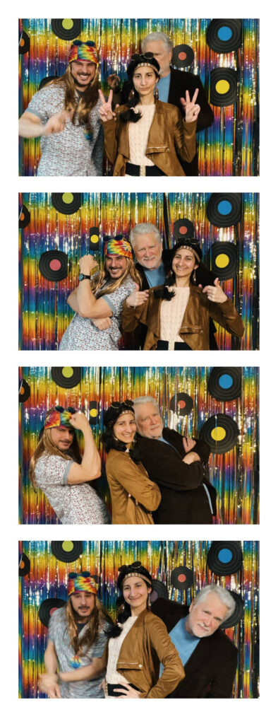 Terry with students at the party