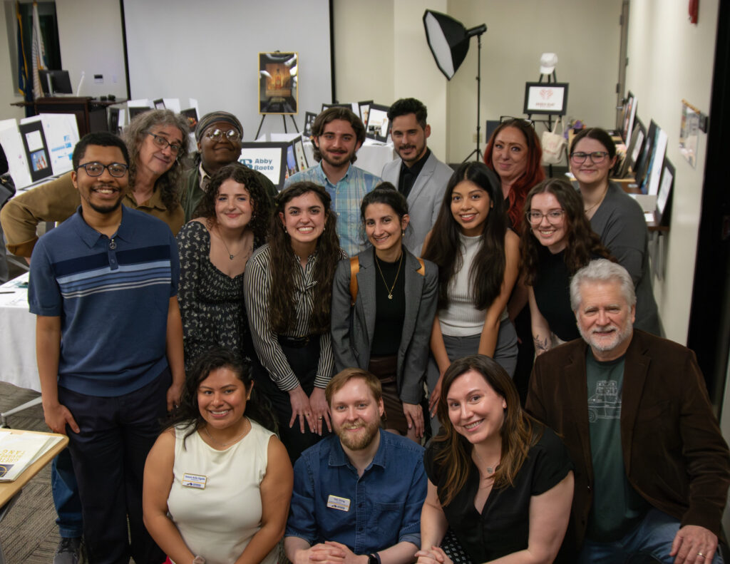 Teachers and students at Folio review 2026