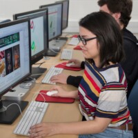 Student working in lab