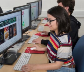Student working in lab