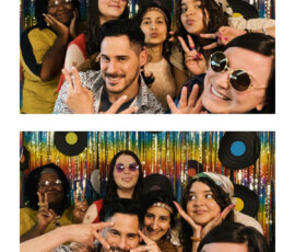 The lab workers at the party