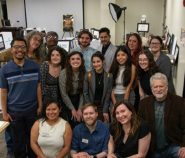 Teachers and students at Folio review 2026